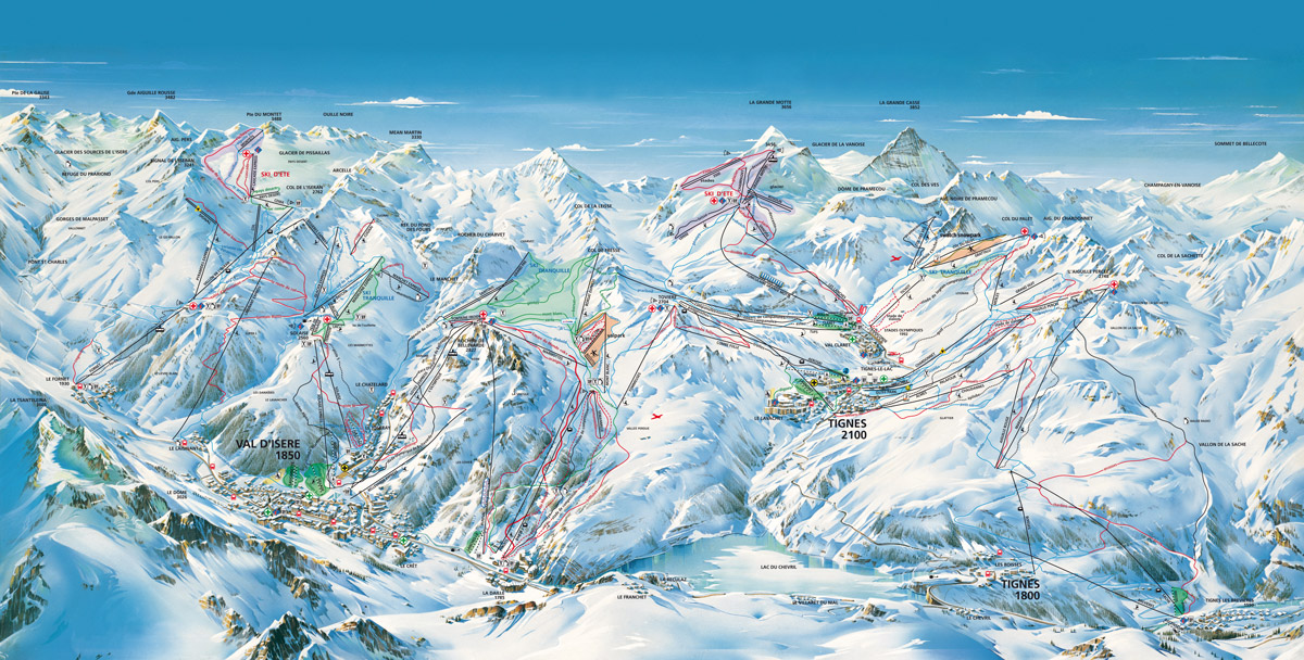 Kliknutím zvětšíte mapu tignes - map