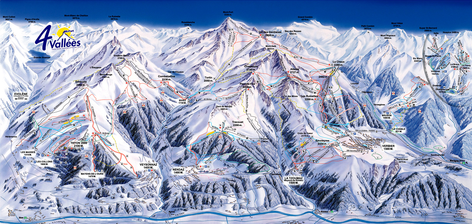 Kliknutím zvětšíte mapu 4-vallees - ski map