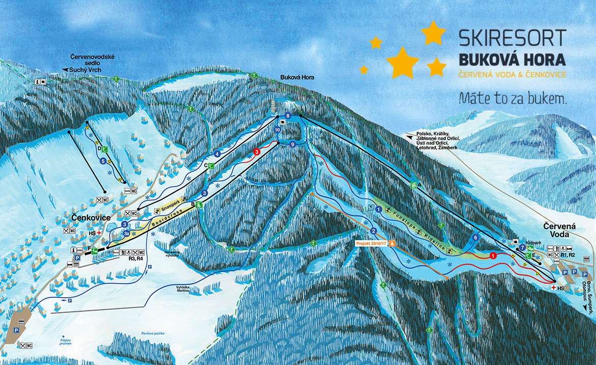 cervena-voda - ski map