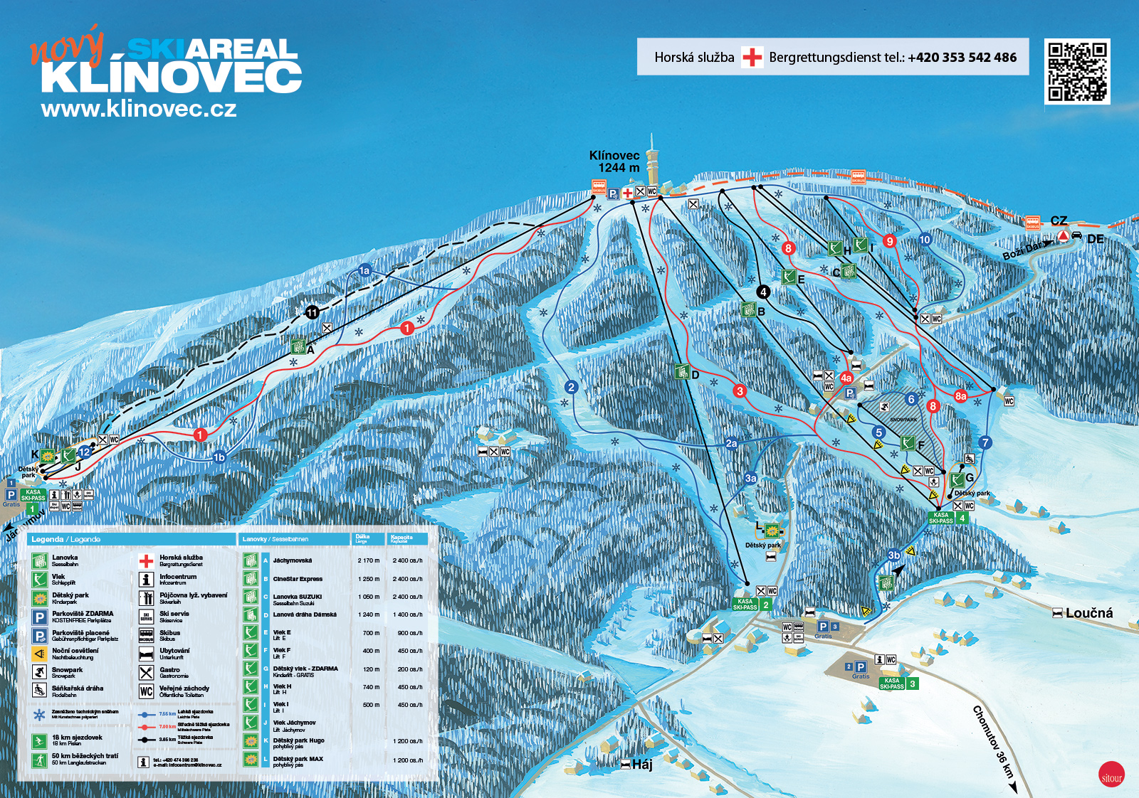 klinovec - ski map