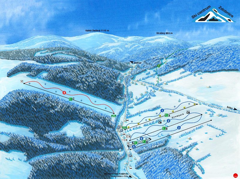 zdobnice - ski map