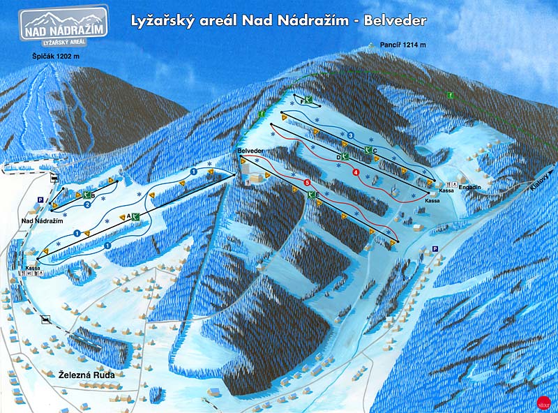 zelezna-ruda-belveder - ski map