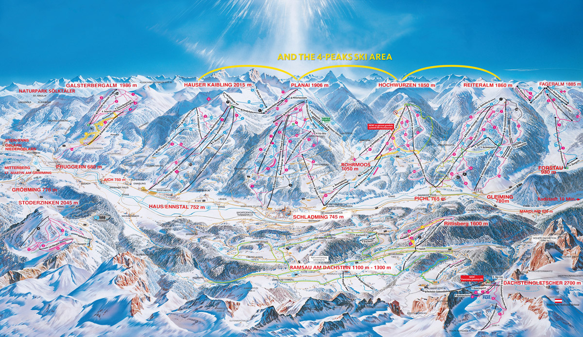 Dachstein-Taury - ski map