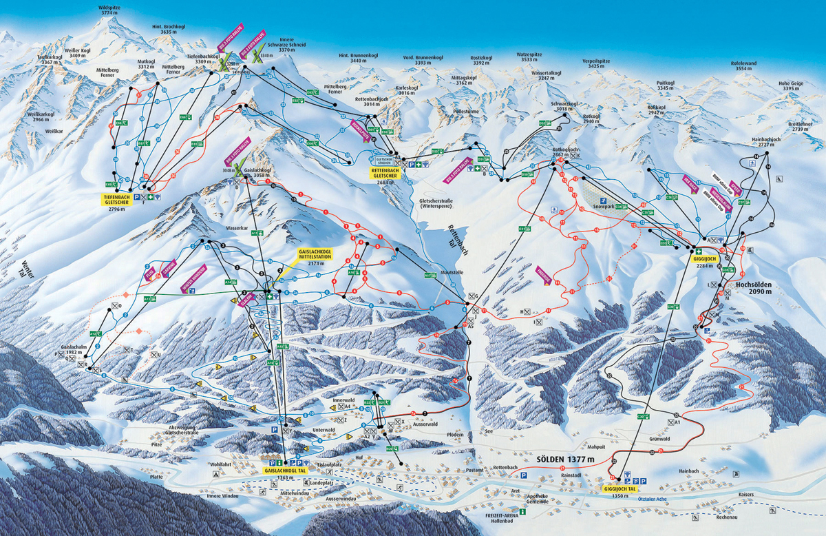 Ötztal - ski map