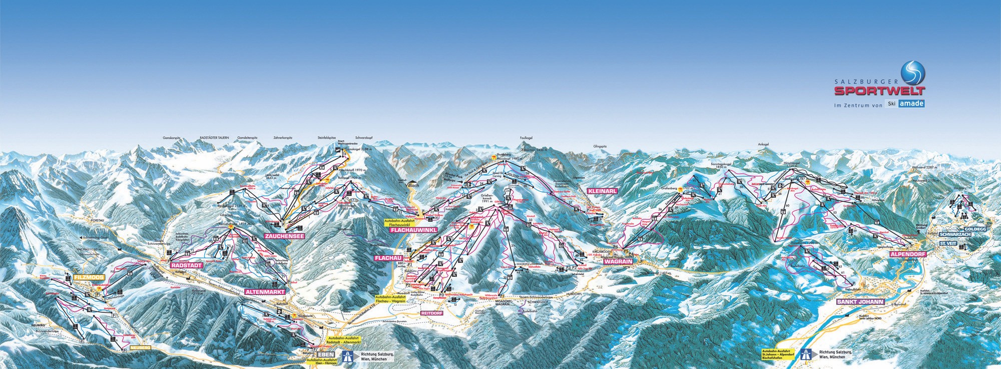 Salzburg SportWelt - ski map