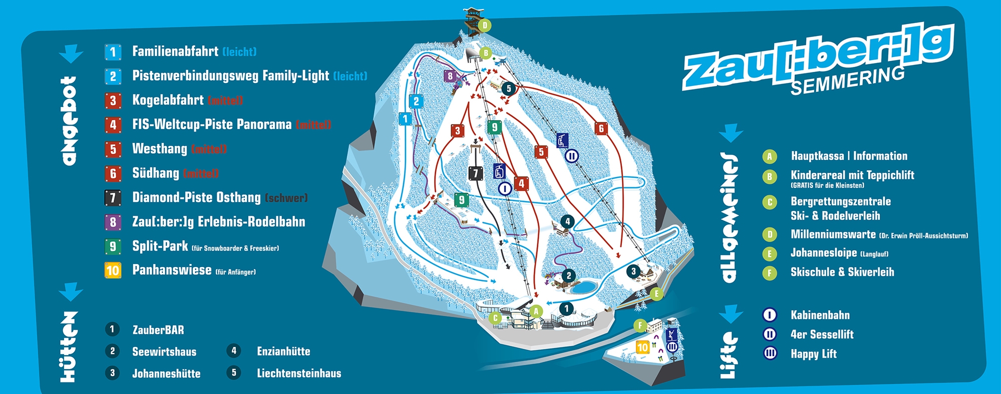 Zauberg Semmering - ski map