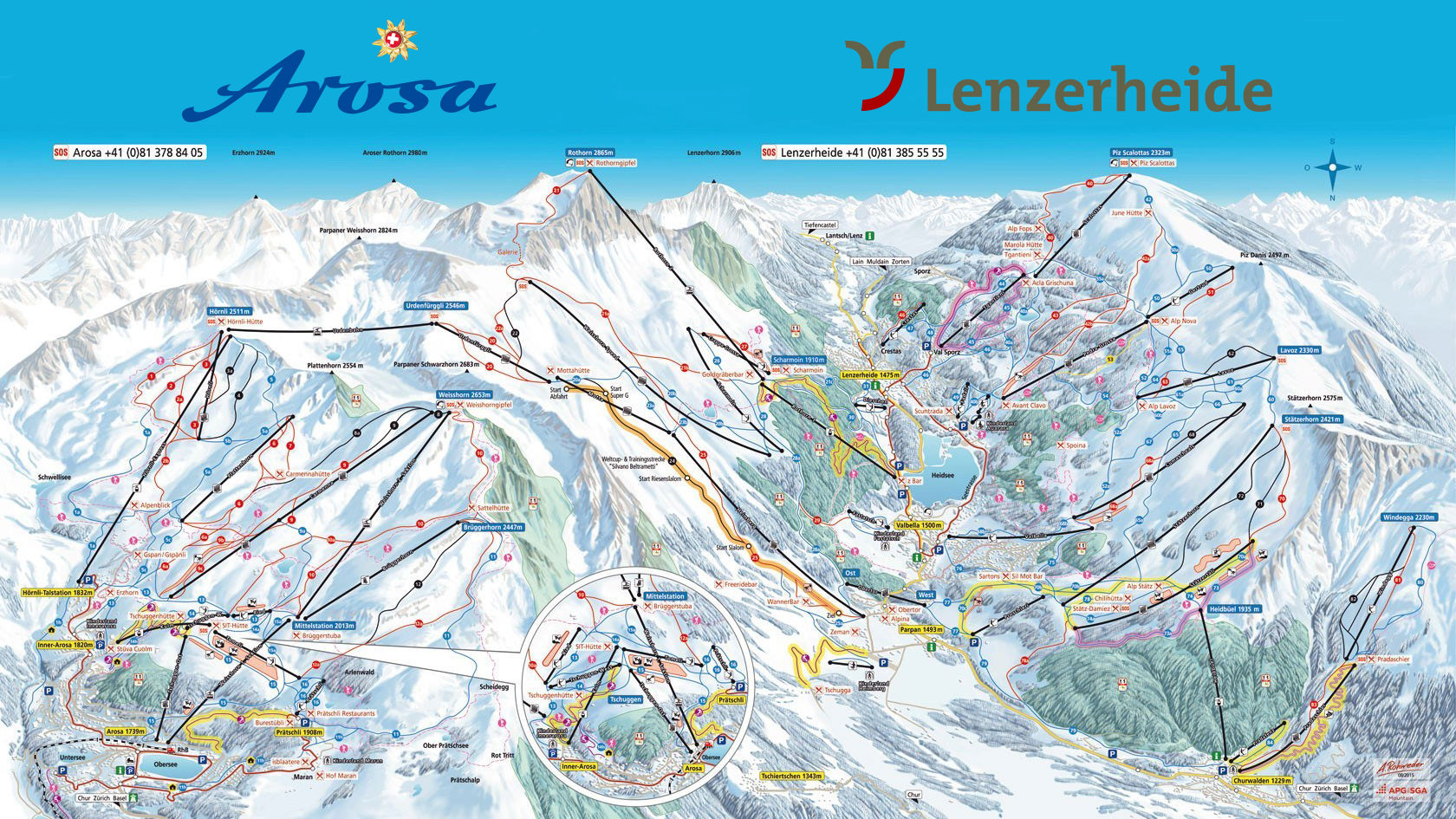 arosa - ski map