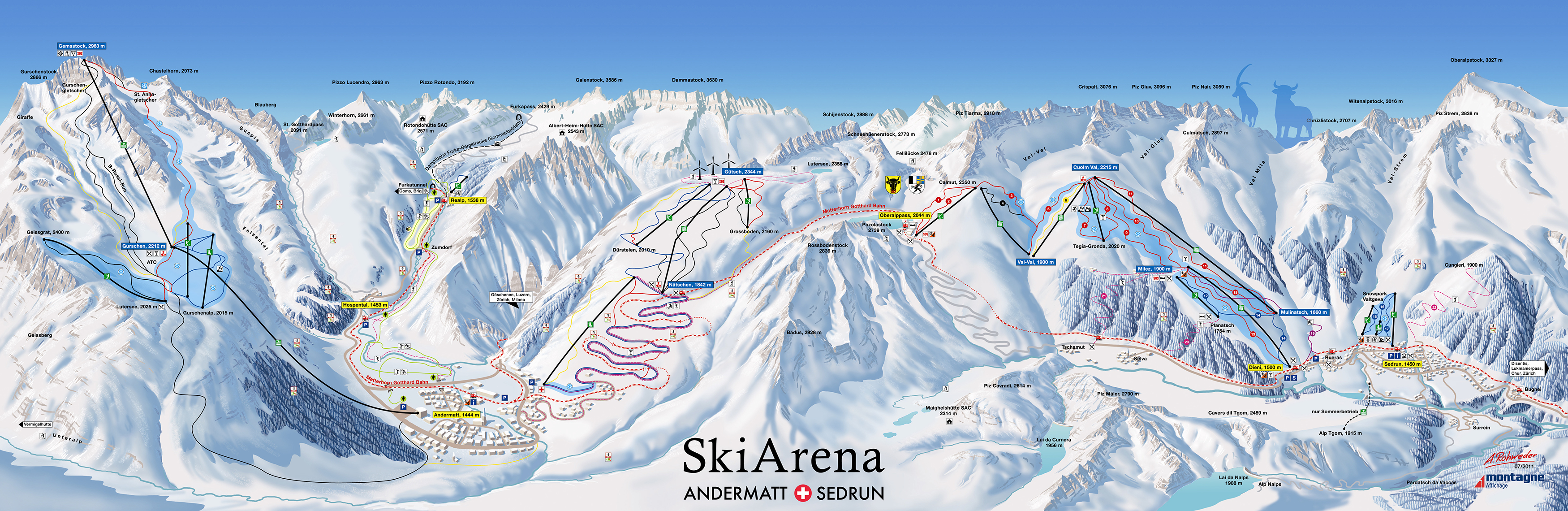 disentis - ski map