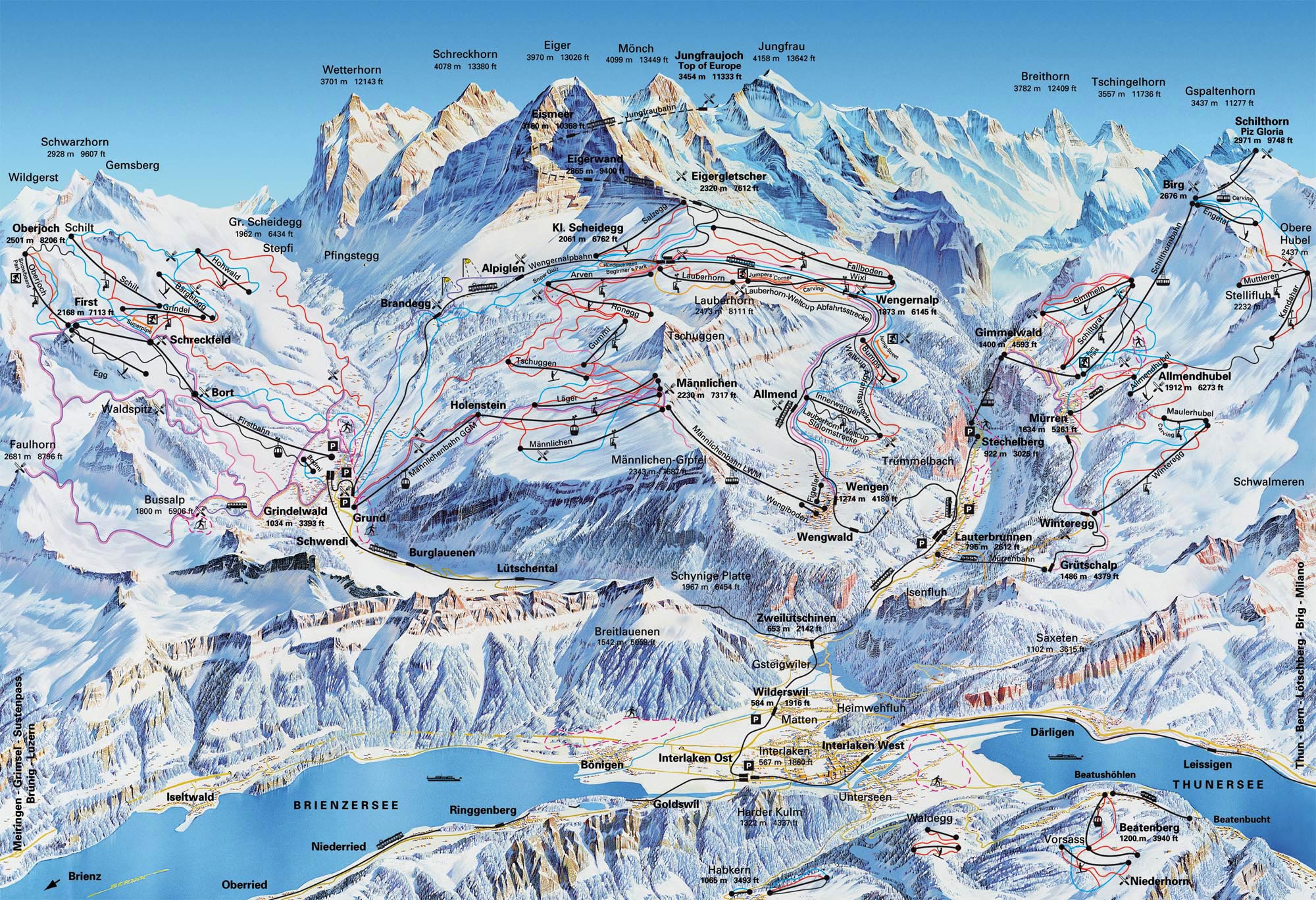 gindelwald - ski map
