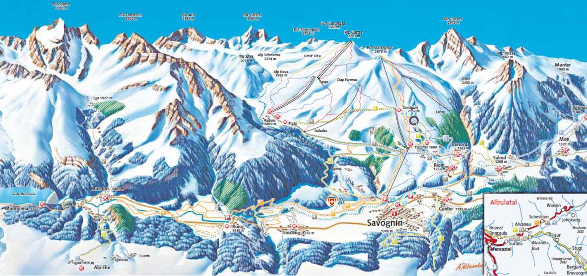 savognin - ski map