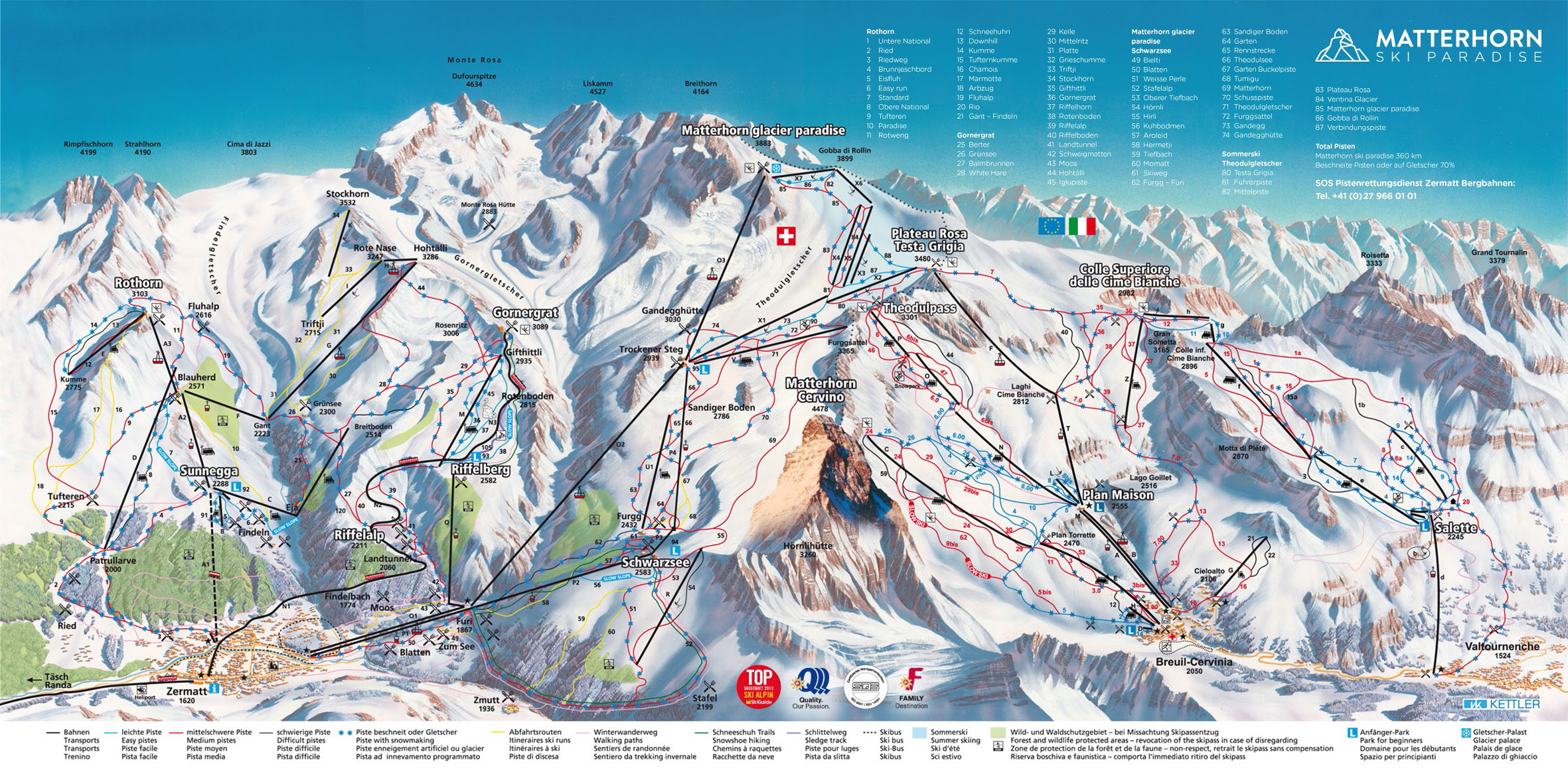 zermatt - ski map